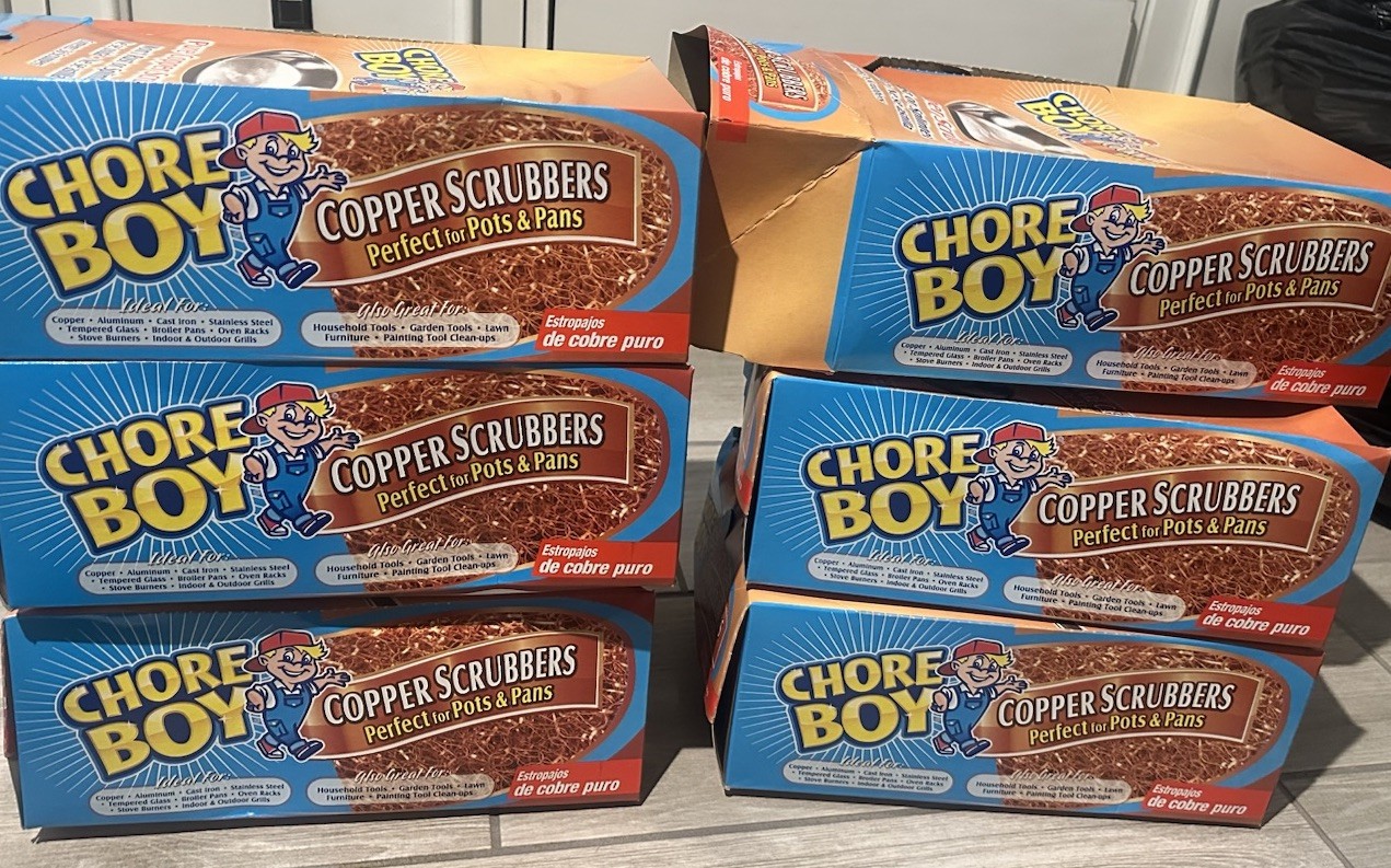 Chore Boy Copper Scrubber 36 Pieces Per Box.