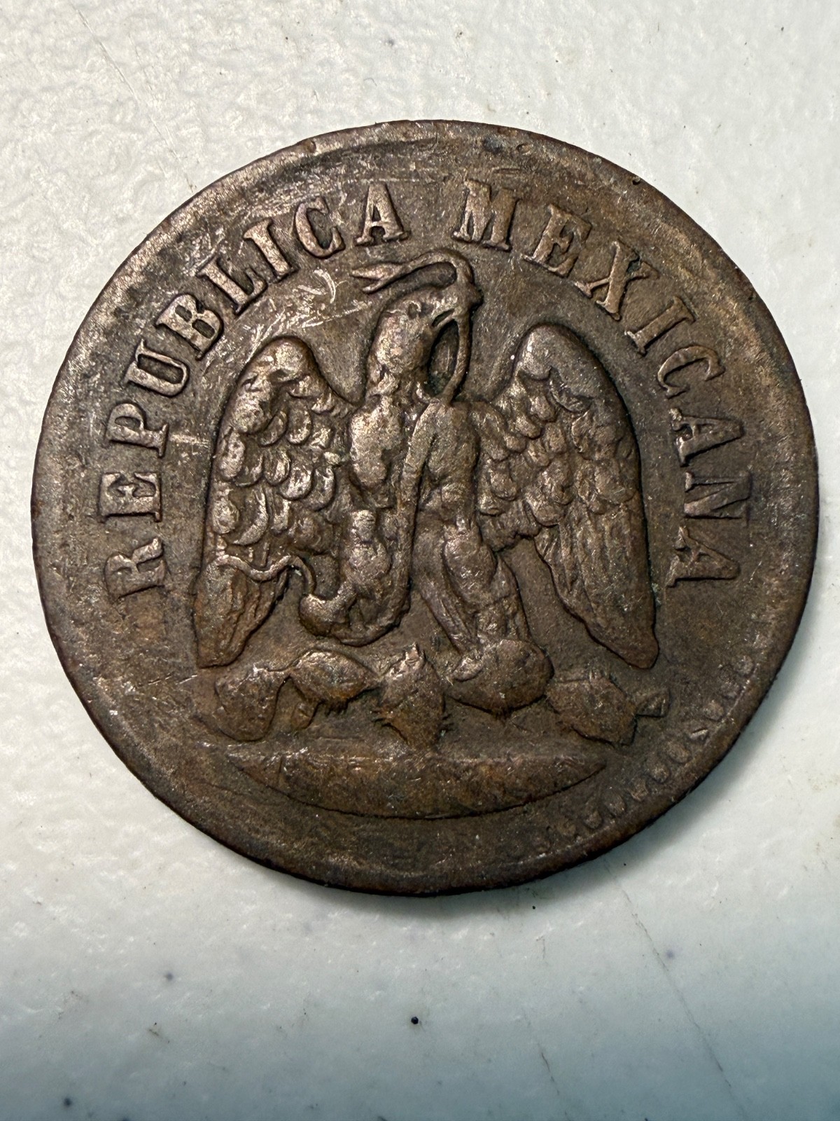 1893 Mexico one centavo coin