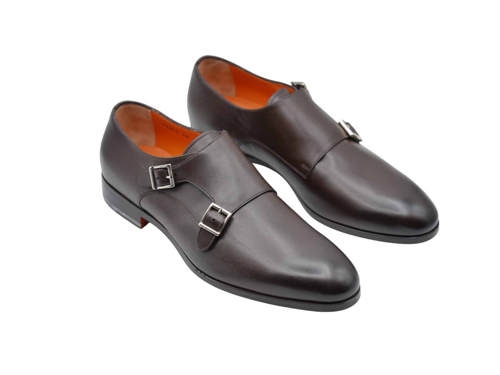 NEW SANTONI Dress Leather Shoes Monk Strap SIZE Eu 43 Uk 9 Us 10 (18R)