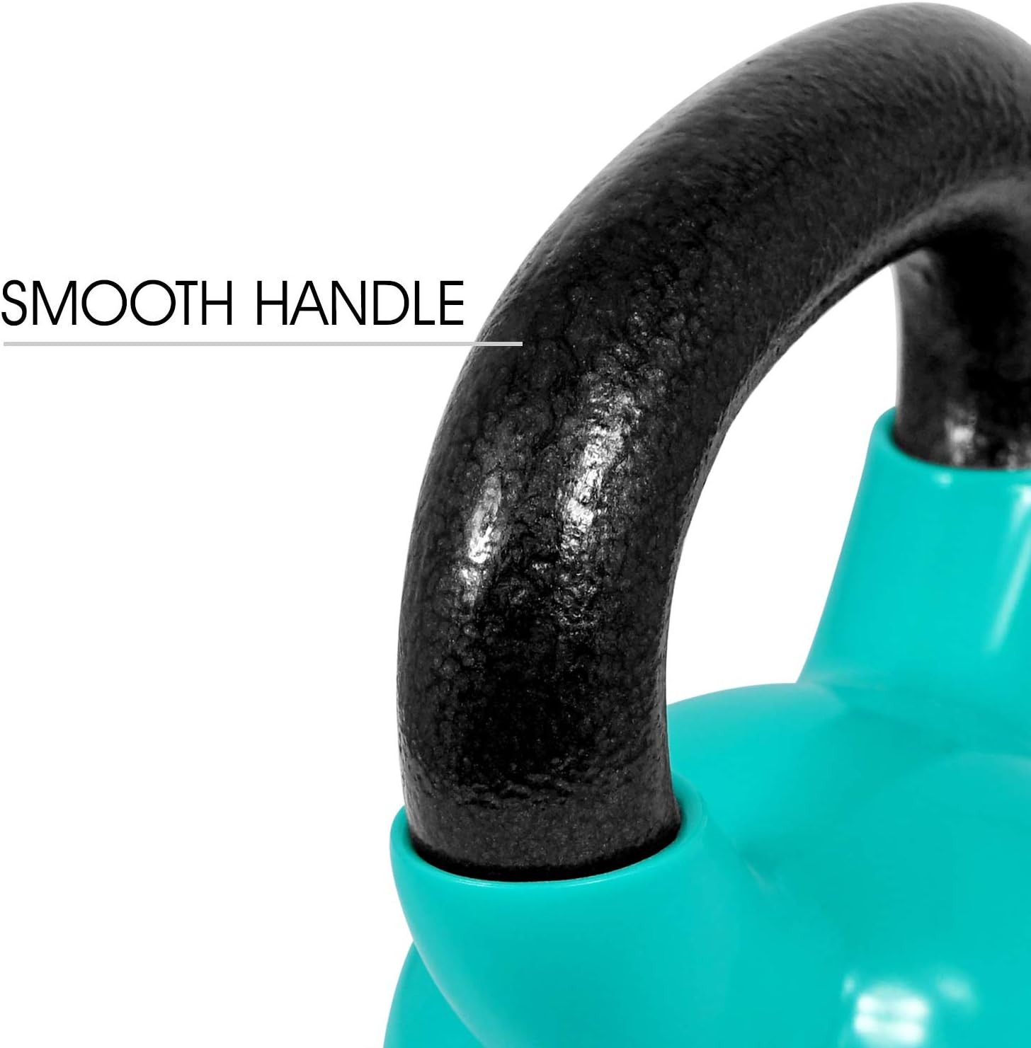 Kettlebell, Vinyl Coated Kettlebell Cast Iron Sets with Stable Flat Bottom for F