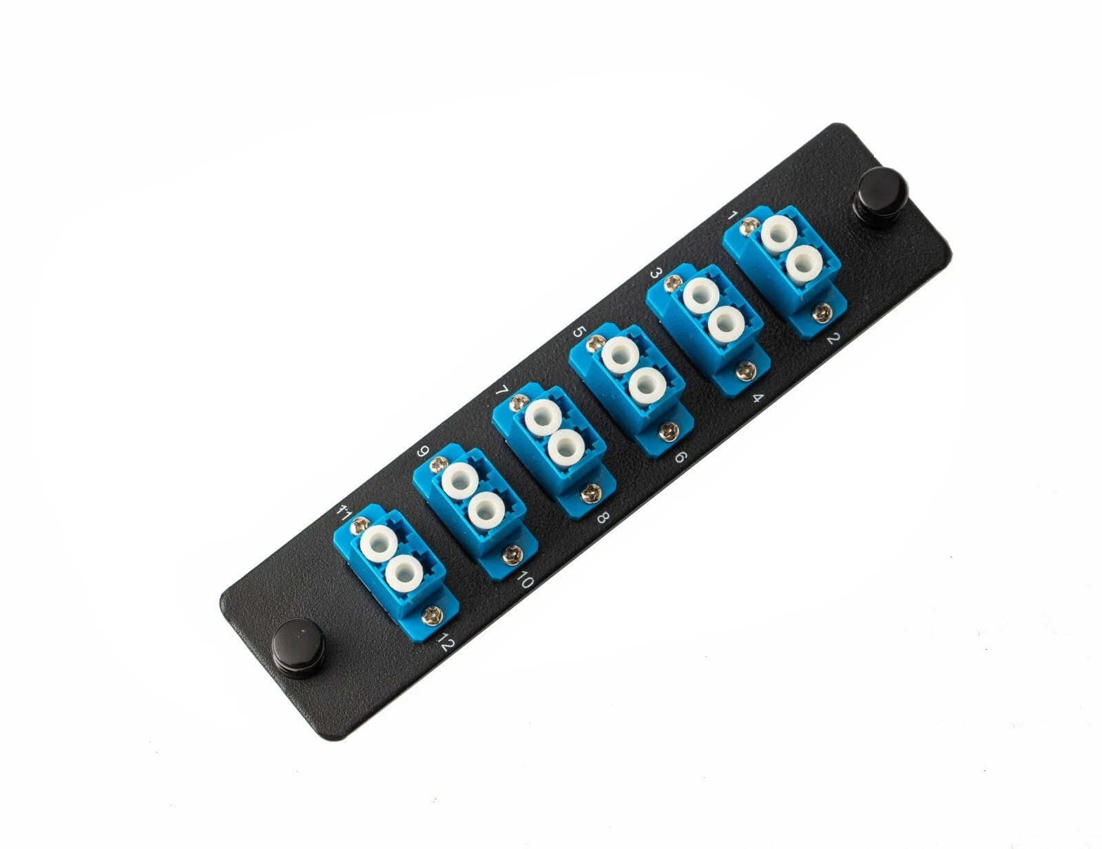 12 Port LGX Footprint Fiber Patch Panel Loaded with 6 Blue LC Adapters from USA