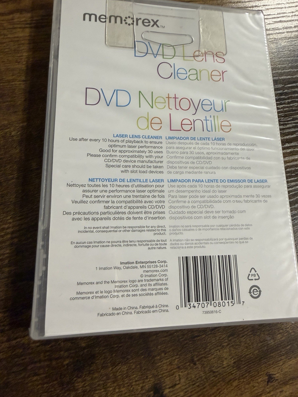 Memorex DVD Lens Cleaner Disc NEW Sealed CD DVD Laser Cleaning Disc