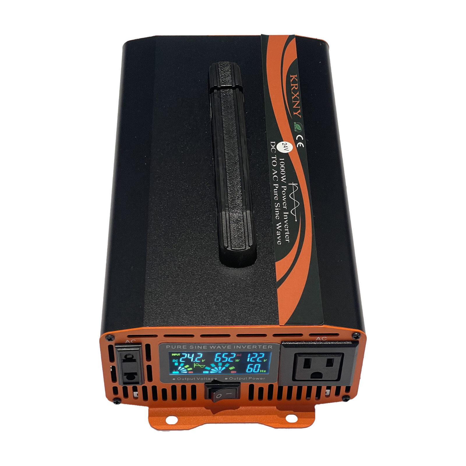 1000W Power Inverter Pure Sine Wave 12V 24V 48V DC to 120V AC with Handle fromUS