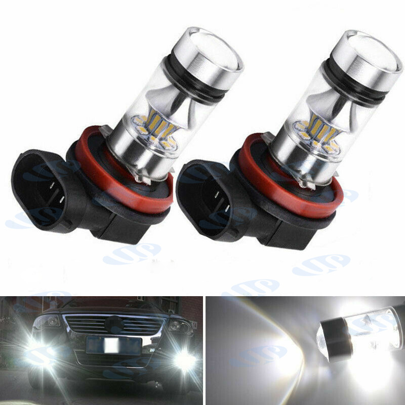 2x H8 H11 White LED Fog Light Bulbs For Nissan Altima Maxima Rogue Sentra Titan