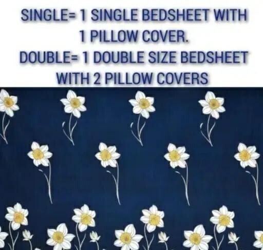Cotton Bedsheet For Double Bed With Pillow Cover bedsheet code 2