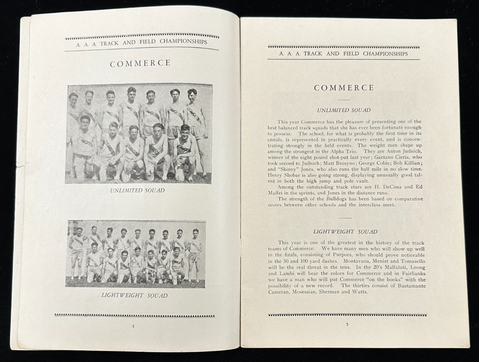 1929 SF High School AAA Track and Field Championships Official Program