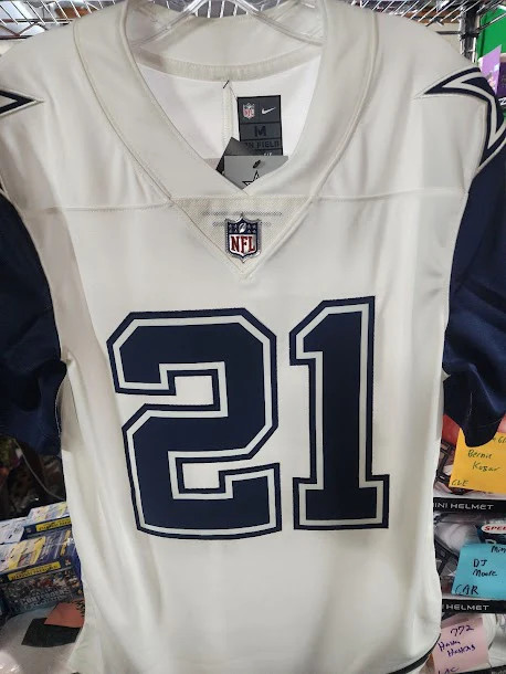 Ezekiel Zeke Elliott On Field Nike Licensed Dallas Cowboys White Jersey Size