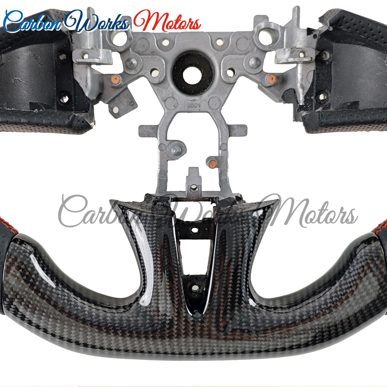 Real Carbon Fiber Steering Wheel For Infiniti Q50 2014-2017 N/Heated,Plug & Play