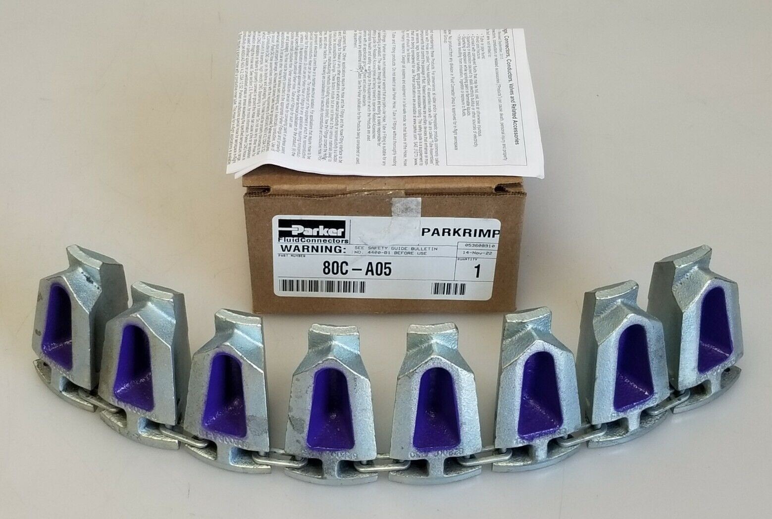 Parker Parkrimp 80C-A05 Crimping Tool Die, 43 Series, 5/16 In, Violet