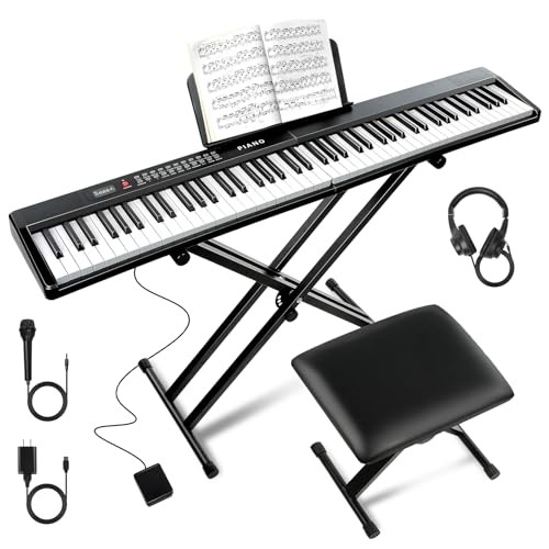 88 Key SEMI-Weighted Keyboard Piano For Beginners w/Stand Keyboard Piano Kit