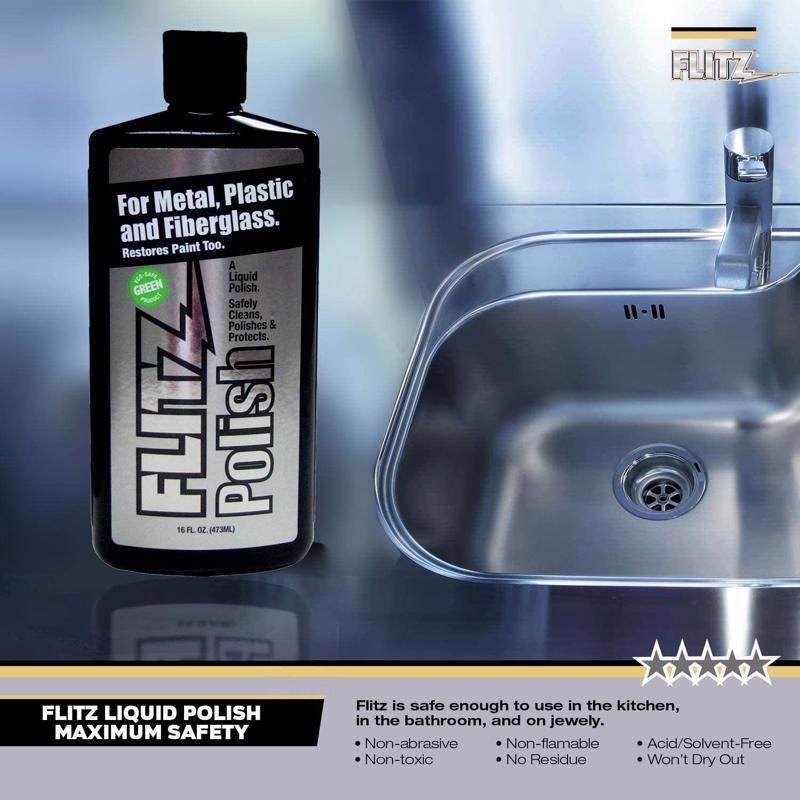 FLITZ All Metal Polish 3.4oz Liquid Formula 2 PACK