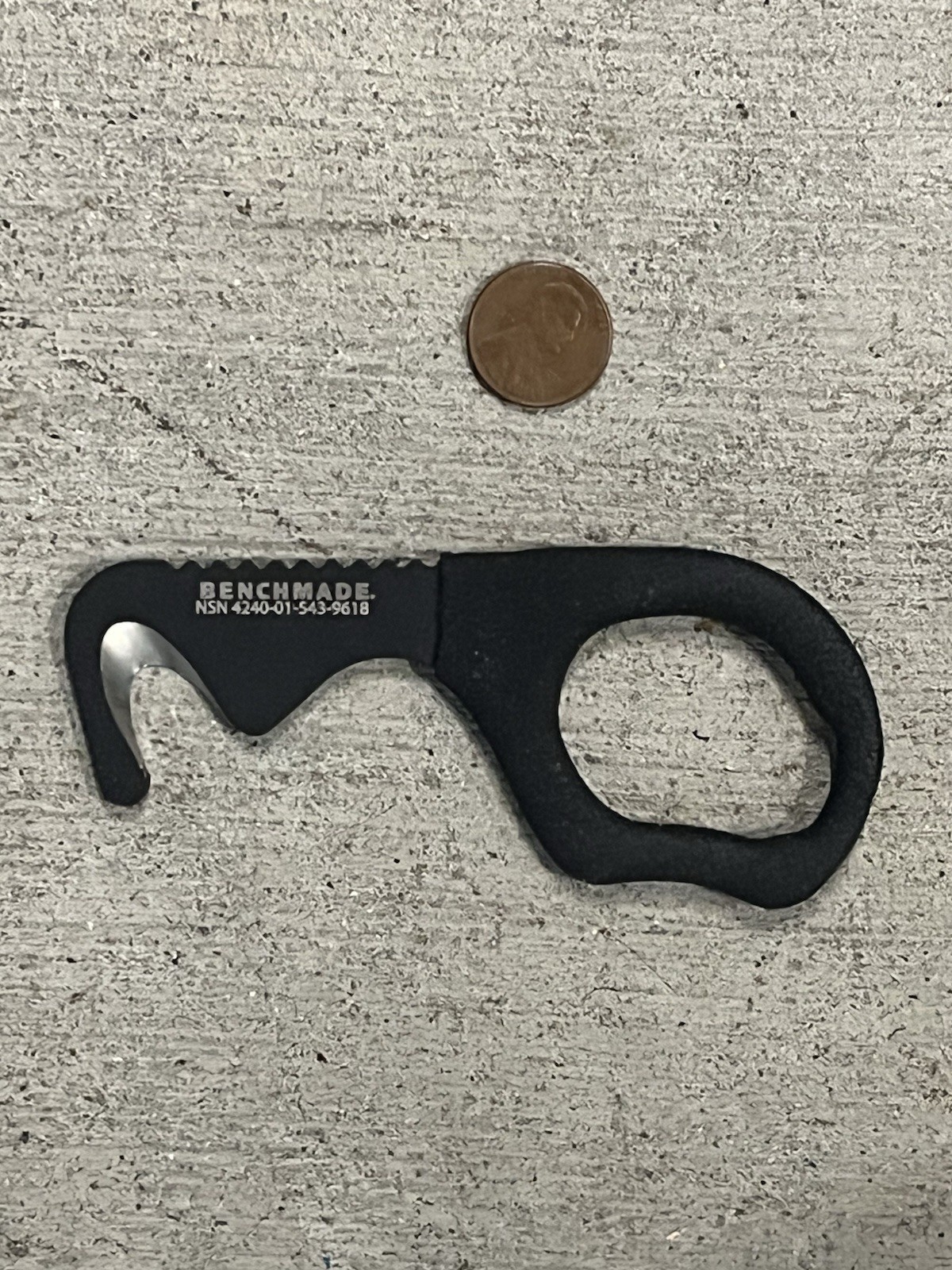 Benchmade Model 8 Rescue Hook / Strap Cutter w/ Sheath - Black - NSN Marked