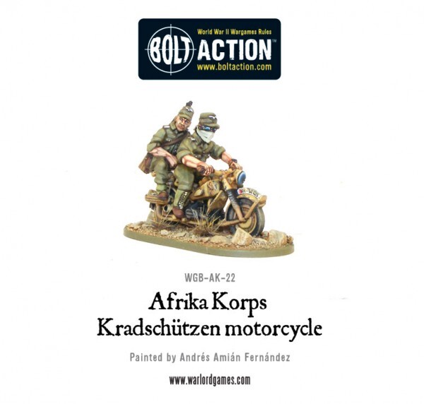 Bolt Action WGB-AK-22 Afrika Korps Kradschutzen Motorcycle (German) WWII Desert
