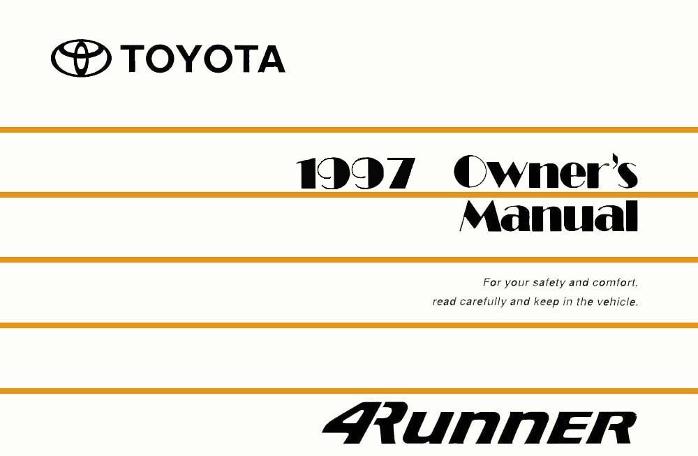 1997 Toyota 4Runner Owners Manual User Guide Reference
