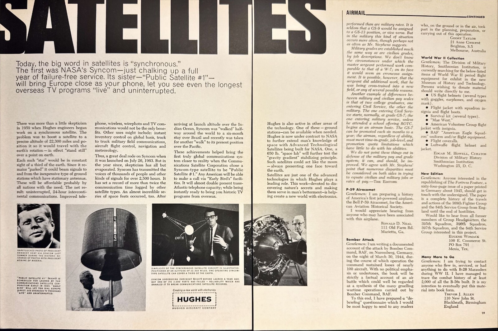 Hughes NASA Synchronous Syncom Satellites Syncom 2 Page Print Ad 1964