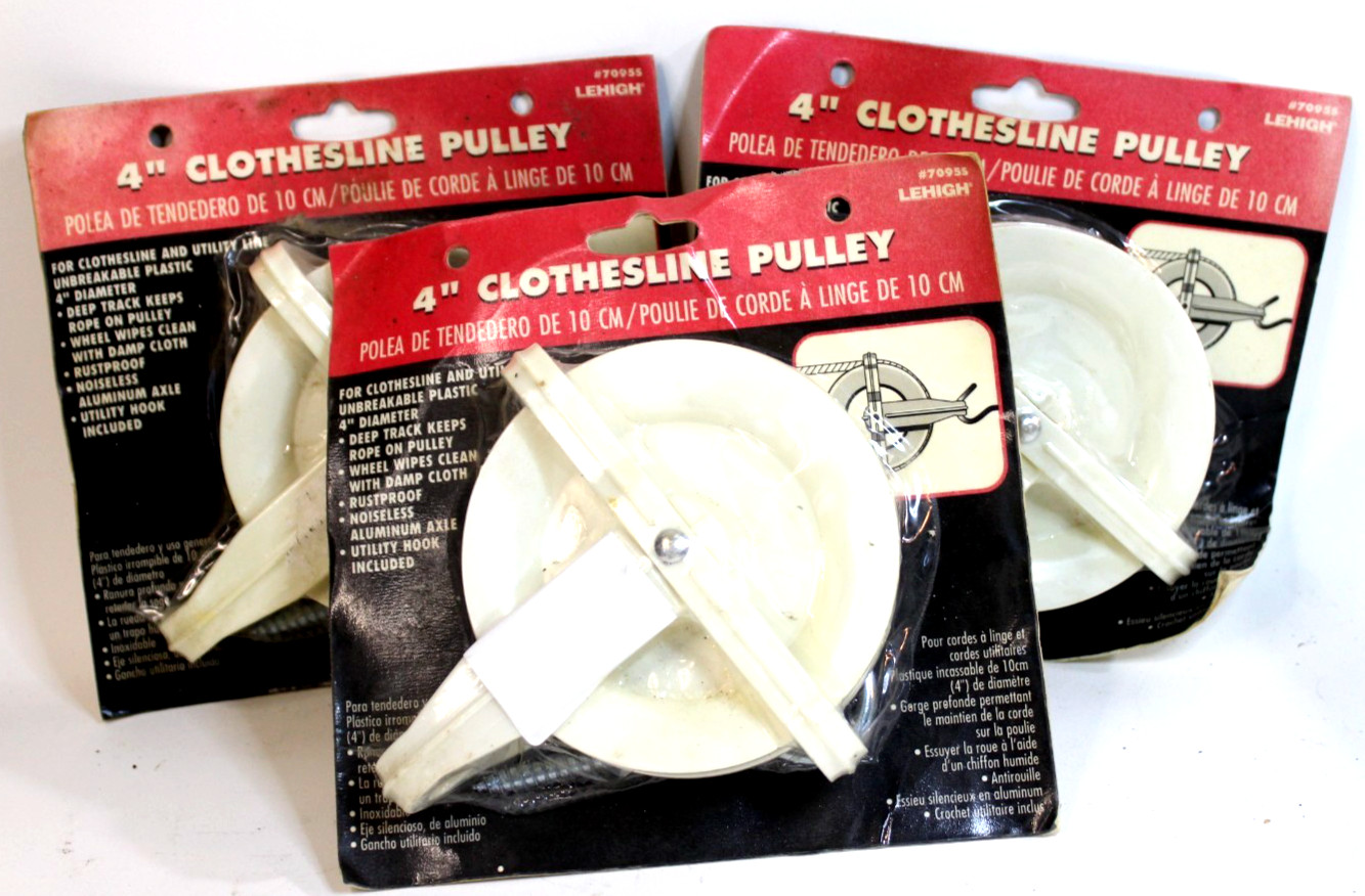 NOS Lot 3 Lehigh 4" Clothesline Pulley #7095S Wholesale