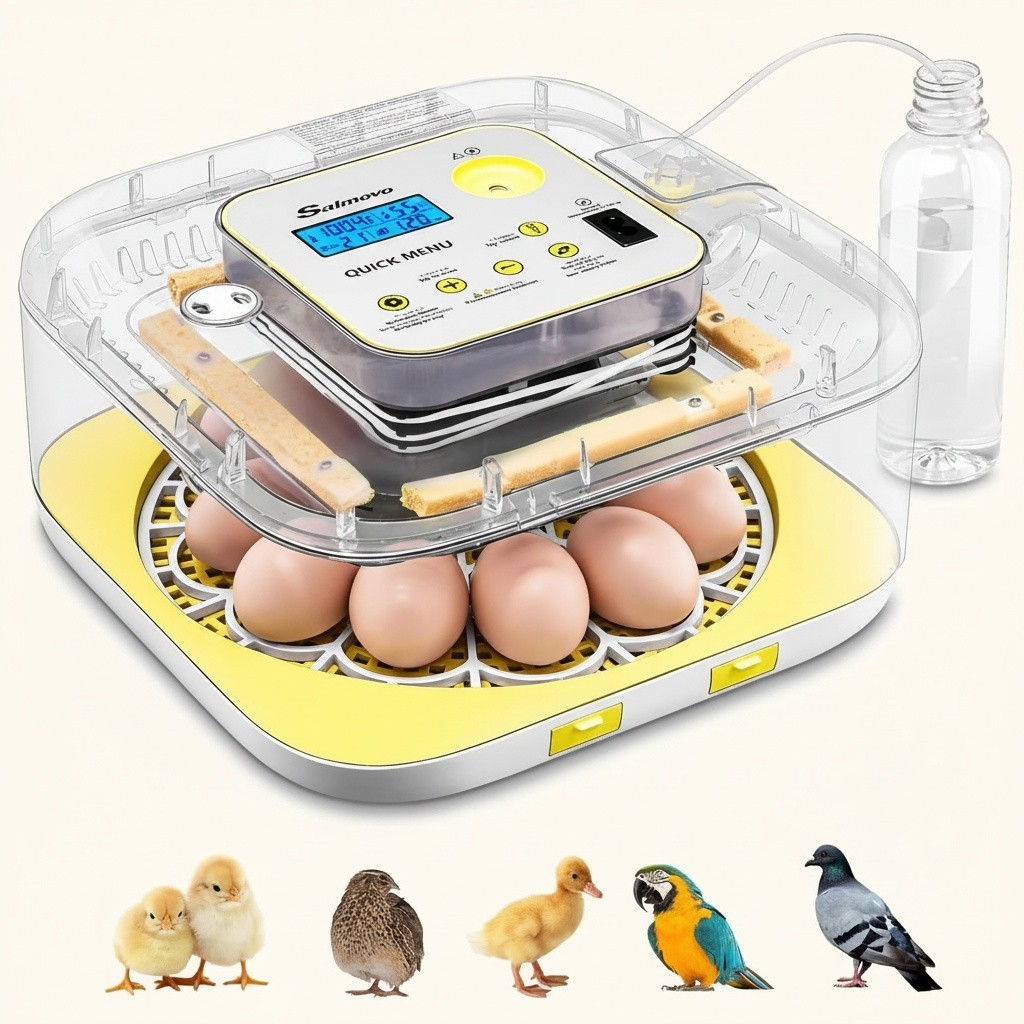 12 Egg Incubator for Hatching Chicks with Automatic Egg Turning 360° Clear View!