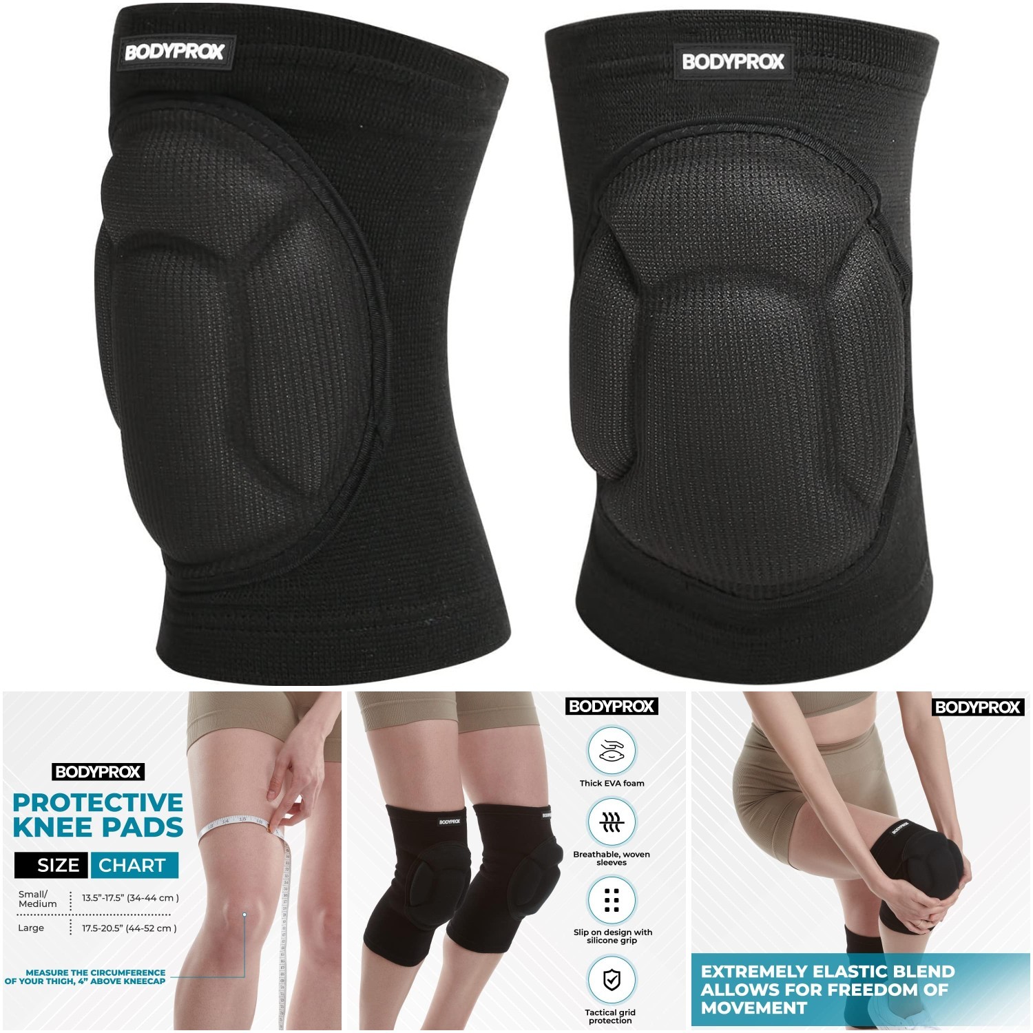 Thick Sponge Anti-Slip Knee Pads Black Protective Sleeve Collision Avoidance