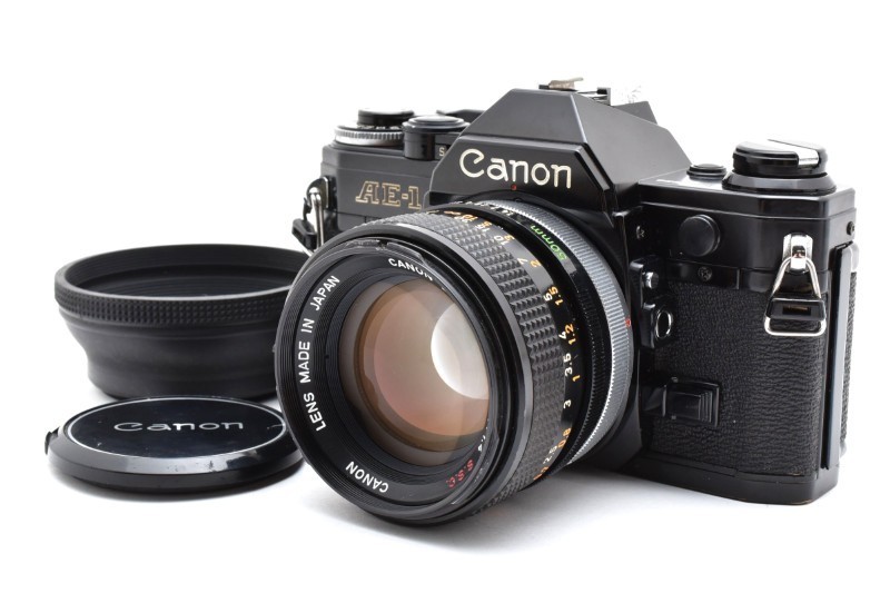 Canon AE-1 35mm SLR Film Camera Black w/ FD 50mm f/1.4 S.S.C. [Excellent+++++]