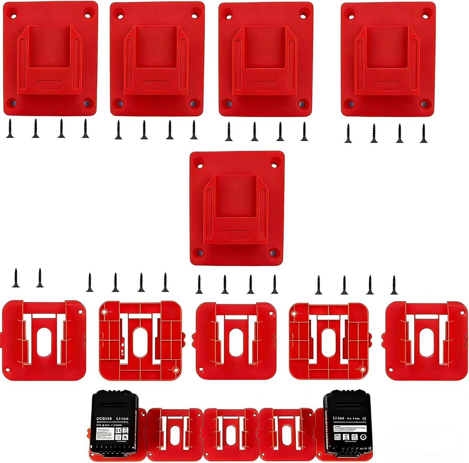 10PC Battery Holder and Tool Holder for Milwaukee M18 18V Power Hanger Wall Moun