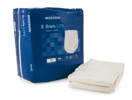 McKesson Adult Incontinent Brief Lite Tab Closure X-Large - Bag of 15