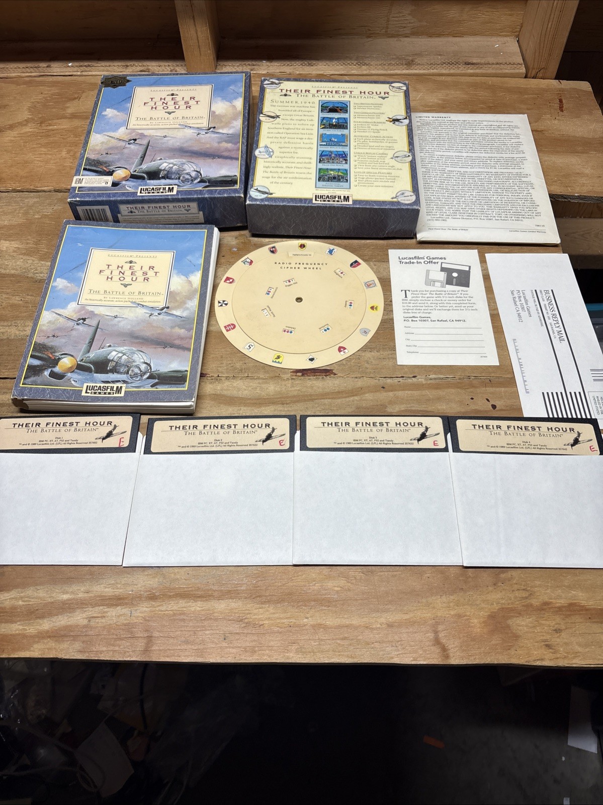 Their Finest Hour - LucasFilm Video Game for PC - 1989 - Near Complete - IBM