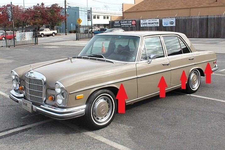 For Mercedes W108 Stainless steel body moulding trim set for door fenders trunk