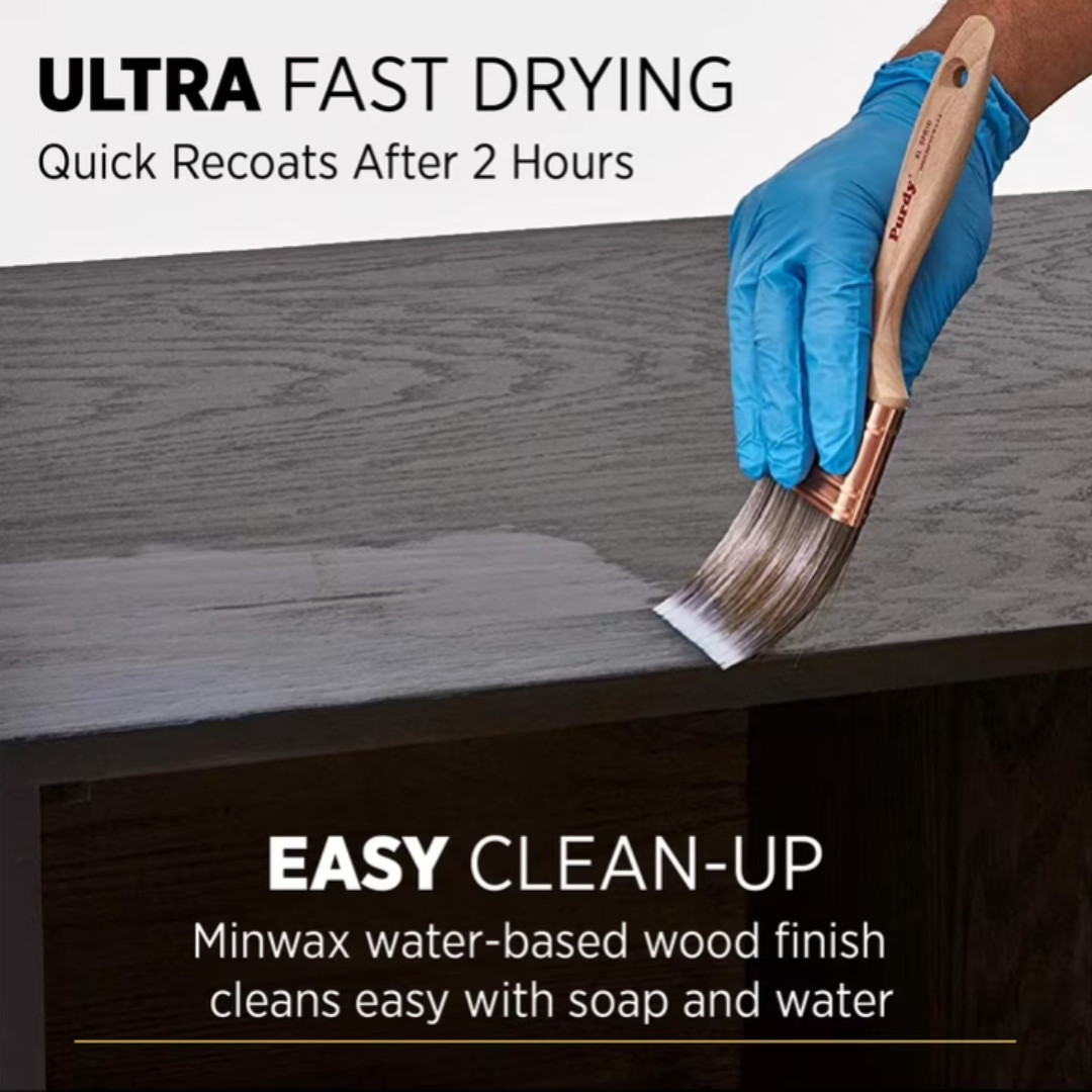 Minwax Polycrylic Protective Finish, Clear Gloss, Clear, 1 Quart