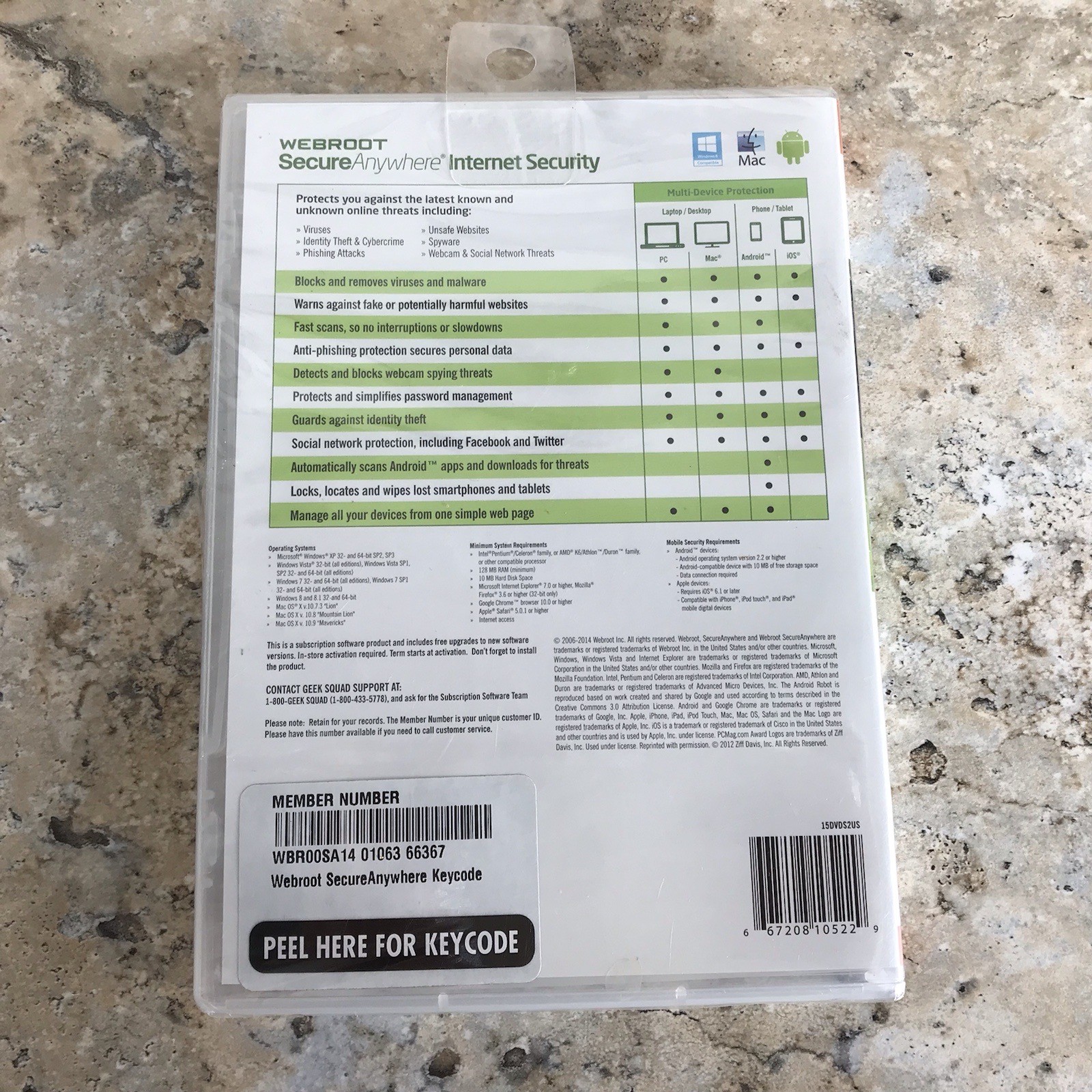 WEBROOT SECURE ANYWHERE INTERNET SECURITY FOR PC, MAC & MOBILE - SEALED