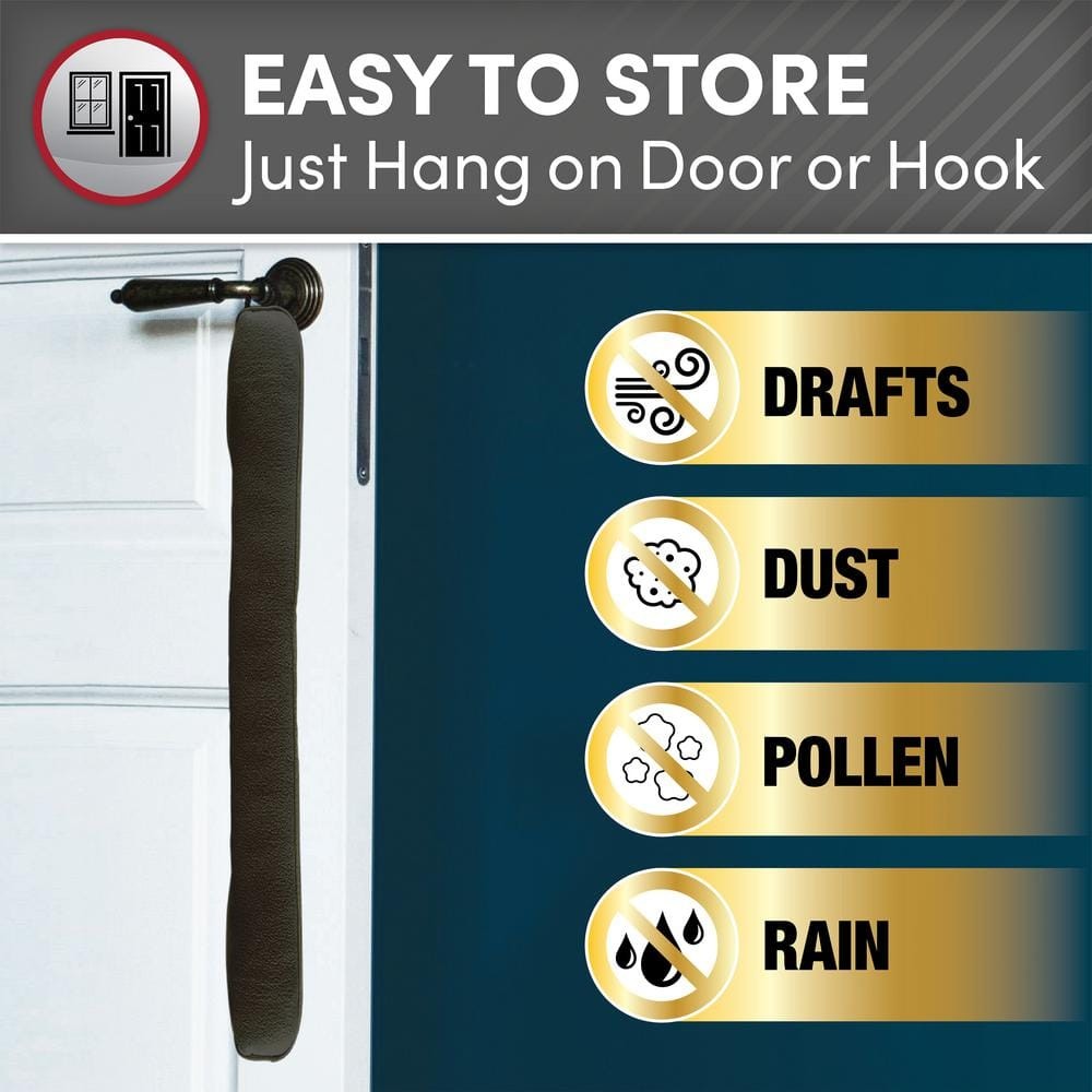 NEW Zippered Draft Stopper for Doors Blocks Cold Air, Dust, Noise & Insects