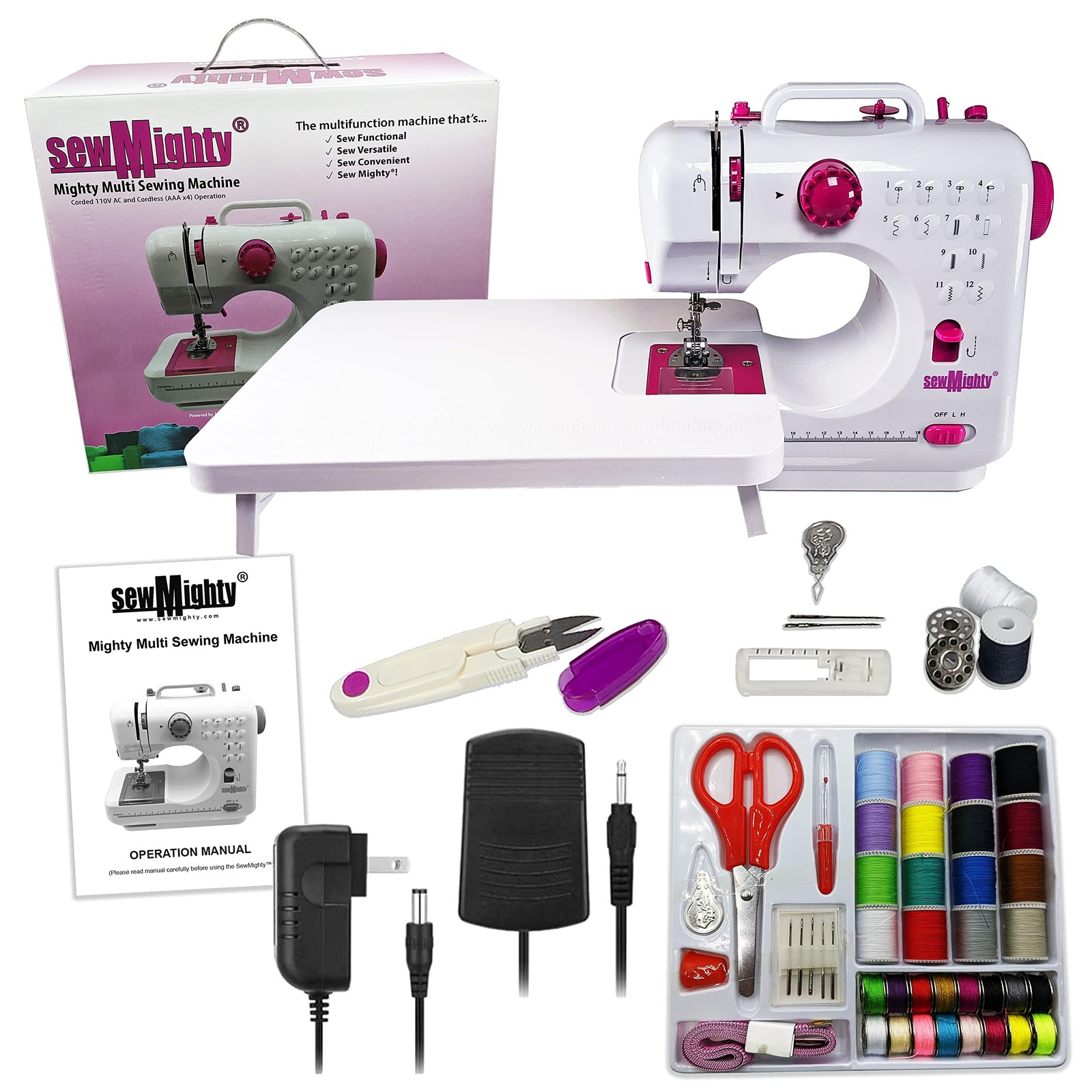 Portable Mini Sewing Machine & Sewing Kit – 12 Pre Programmed Stitch Patterns...