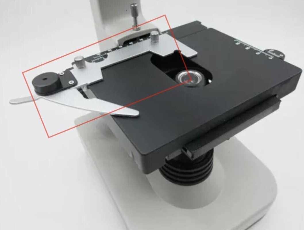 1pc Microscope Specimen Holder Double Mechanical Stage Mobile Stage Parts
