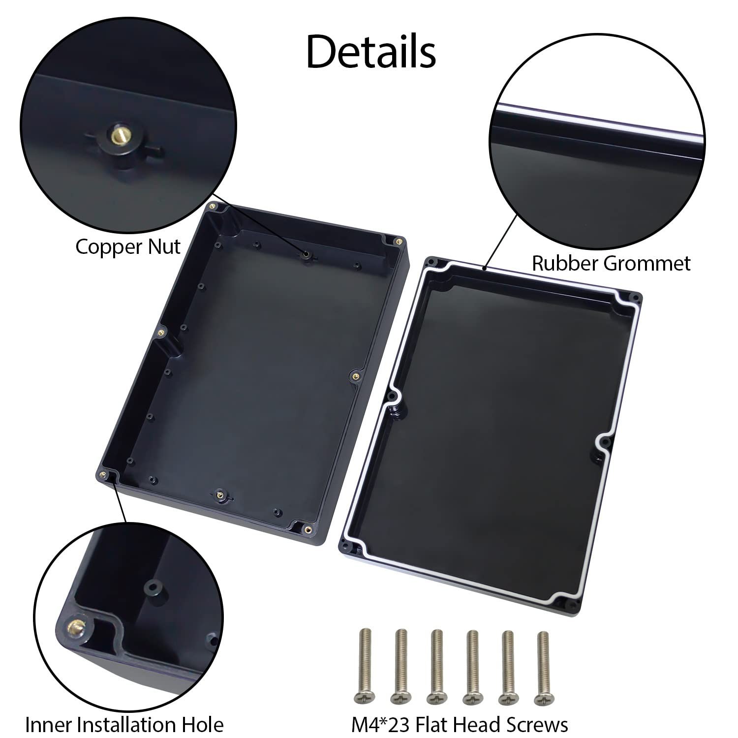 Waterproof Project Box - Compact ABS Junction Box for Electronics 8.9"x5.7"