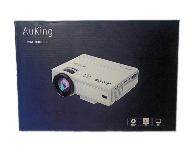 AuKing ~ M8-F (A008) Mini Projector ~ 1080P ; TV ; PC ~ New / Open Box