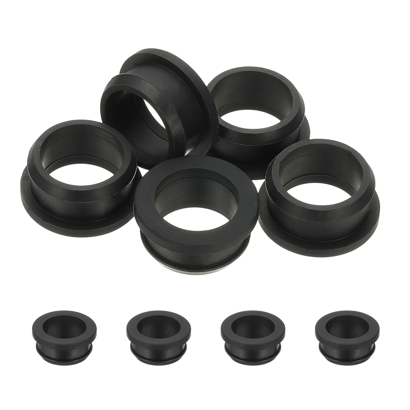 5pcs Wire Grommet, 28mm Mounting Dia Plastic Grommets Cable Hose Snap, Black