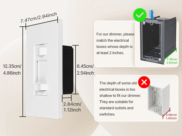 MOES Dimmer Light Switch Single Pole / 3-Way - Incandescent / LED / CFL 10 Pack