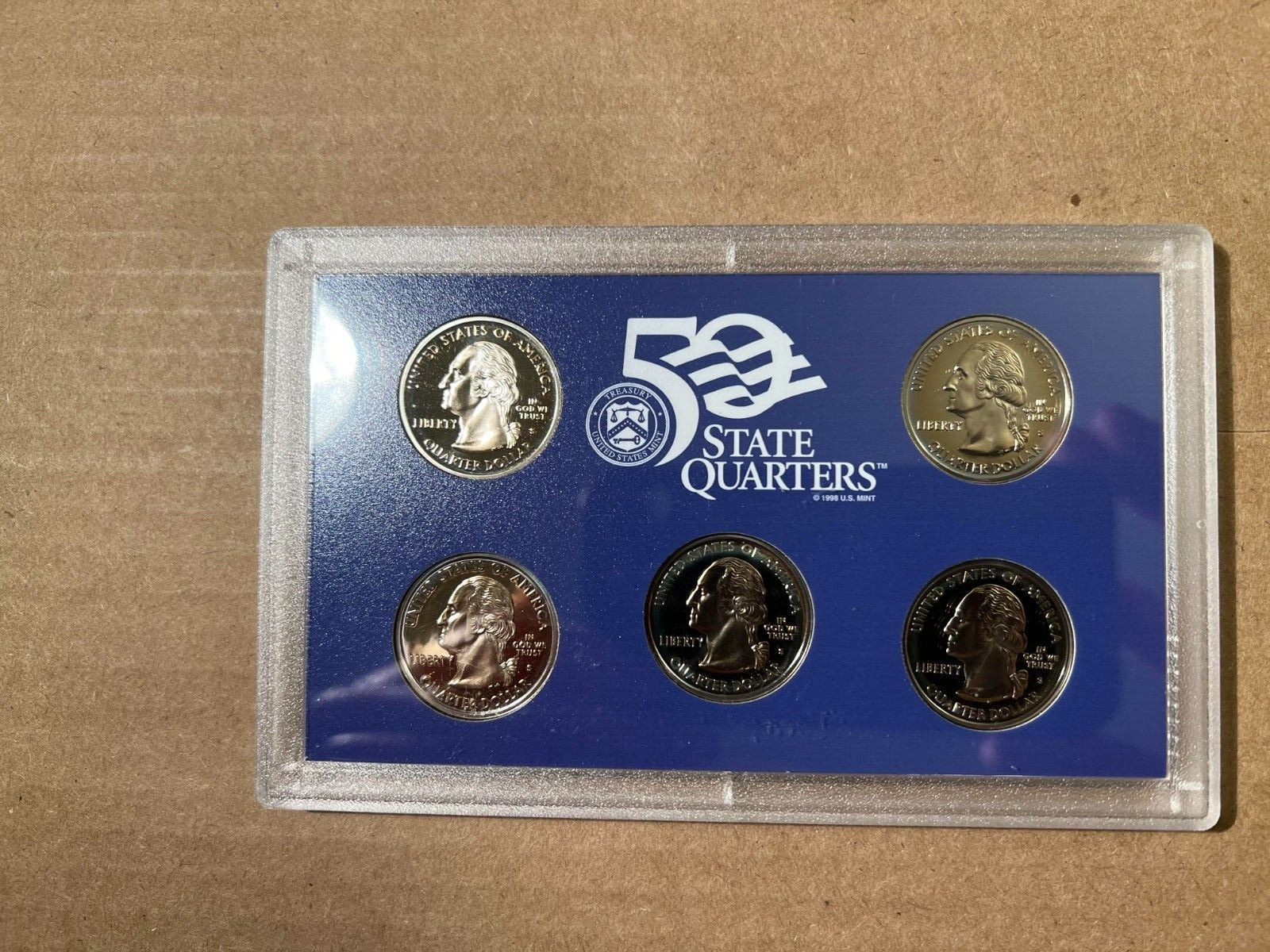 2000S State Qtrs. Proof UNC. Set US Mint Original Govt. Holder NO BOX 5 Coins