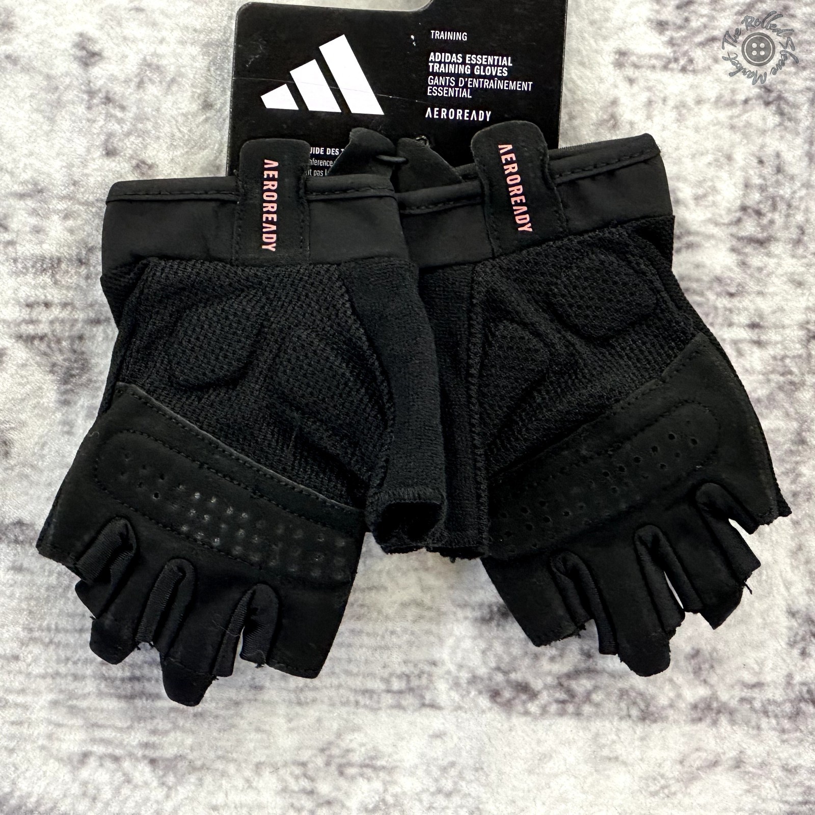 NWT - Adidas Essential Training Gloves - Black/Pink - Fingerless - Size S