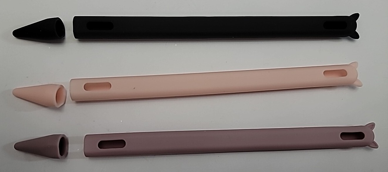 Shockproof Silicone Nonslip Thin Pen Case Cover For Apple Pencil 1st 2nd Gen 3pc