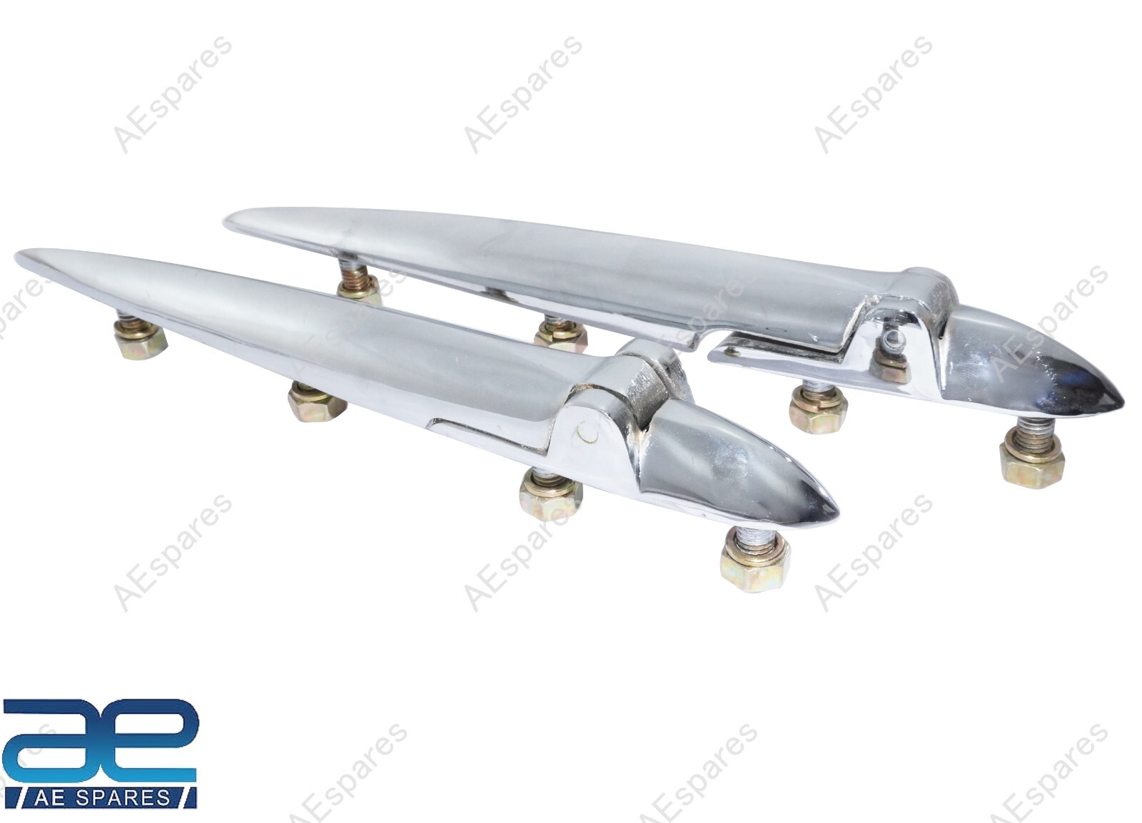 Boot Trunk Lid Hinges Set 10" Chrome Plated With Washers For Morris Oxford AEs