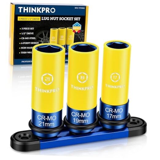 1/2" Drive Impact Lug Nut Socket Set|3 Pieces Non Marring Lug Nut 3PC