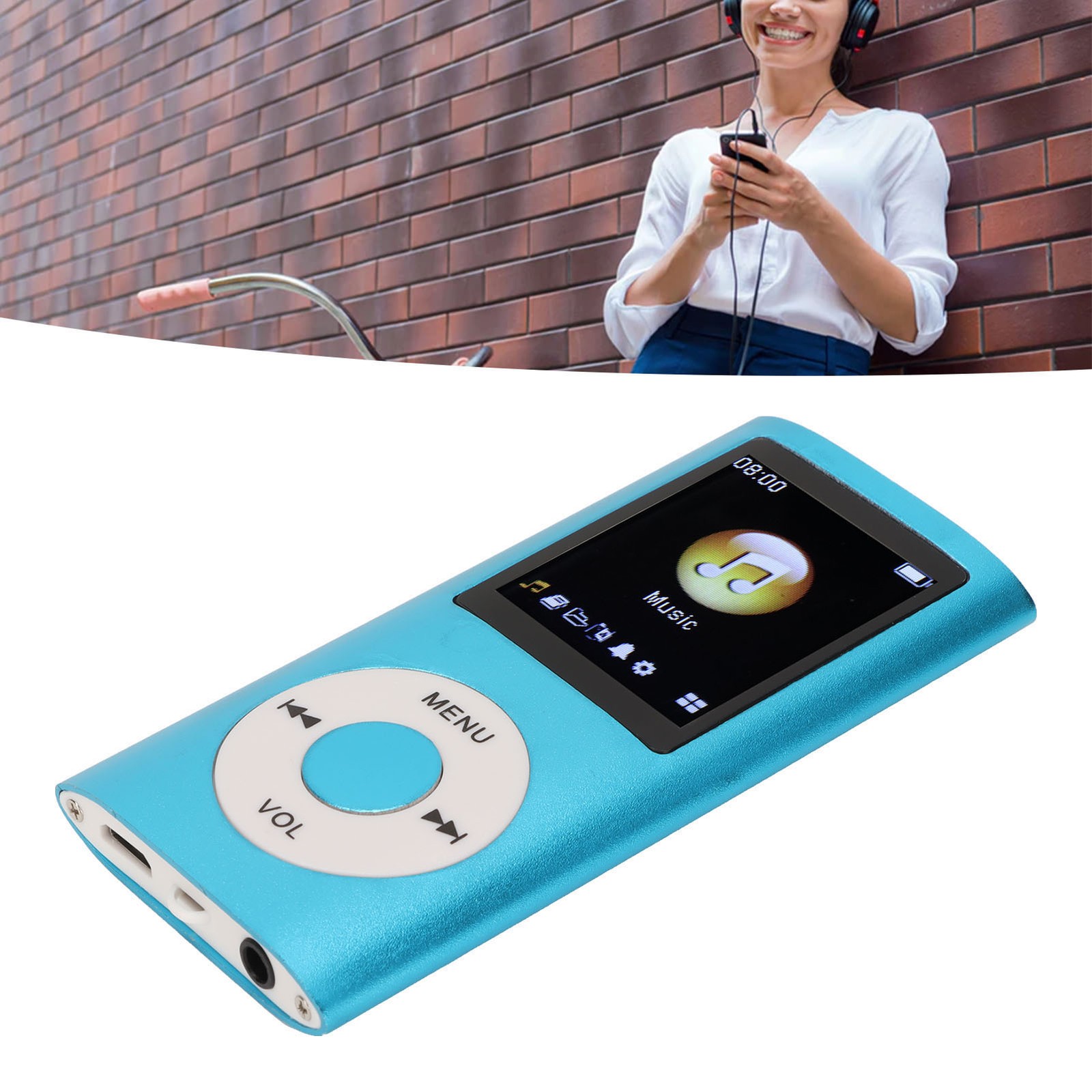 MP3 Player Stylish Multifunctional Lossless Sound Slim 1.8 Inch LCD Screen Porta