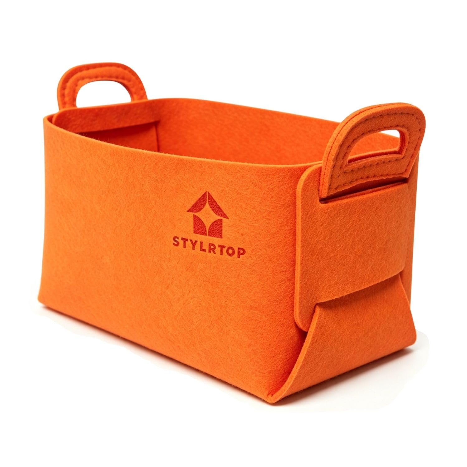 Felt Storage Bin, Collapsible Felt Basket with Handles for Shelves, Closet, D...