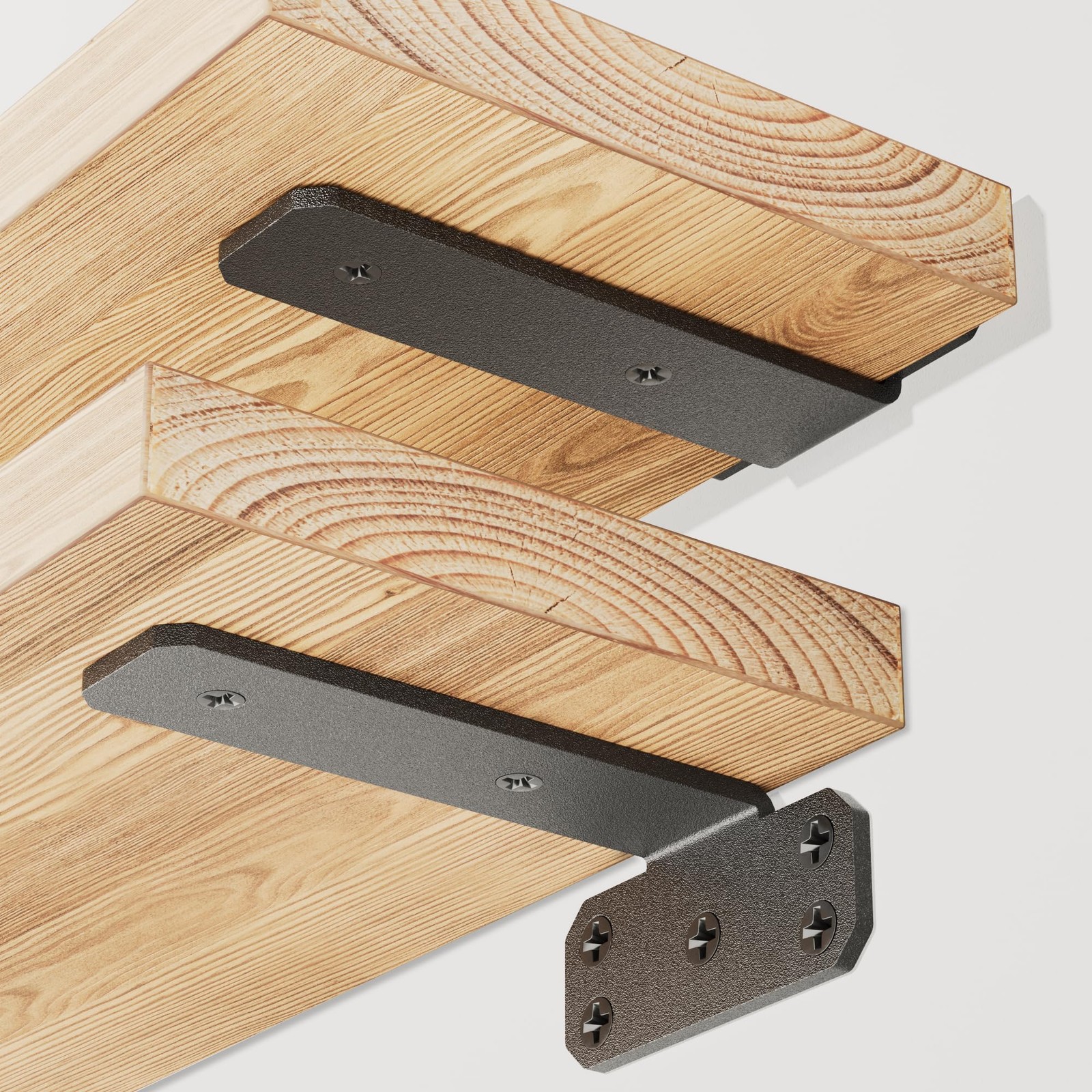 12 PCS 6 Inch Floating Shelf Bracket Wood Shelving Hardware Heavy Duty Tzj612