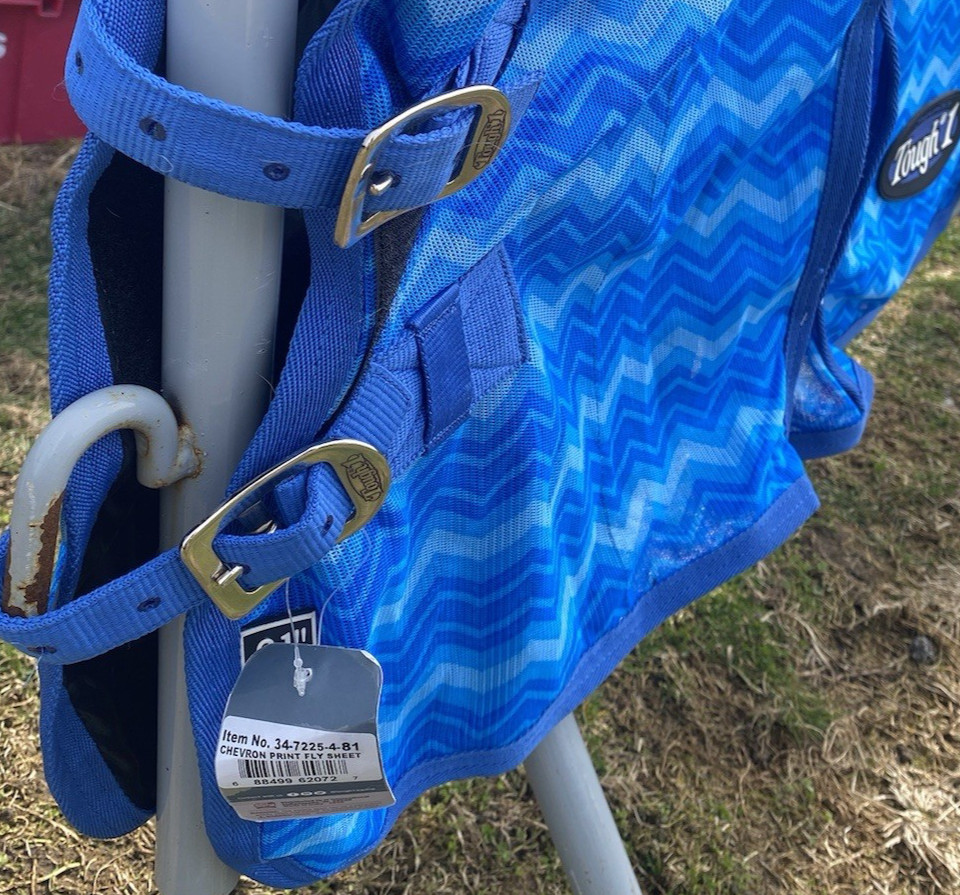 81" Tough 1 blue chevron mesh horse fly sheet
