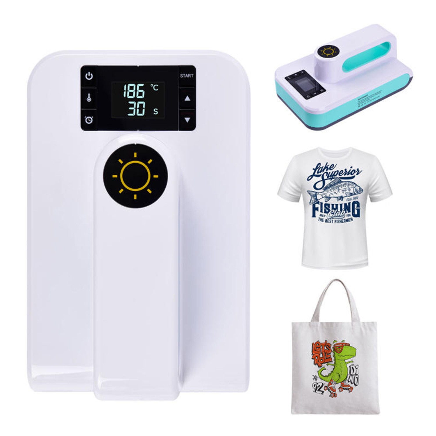 Portable Heat Press Machine Digital LCD For T-Shirts Hats Bags DIY Craft