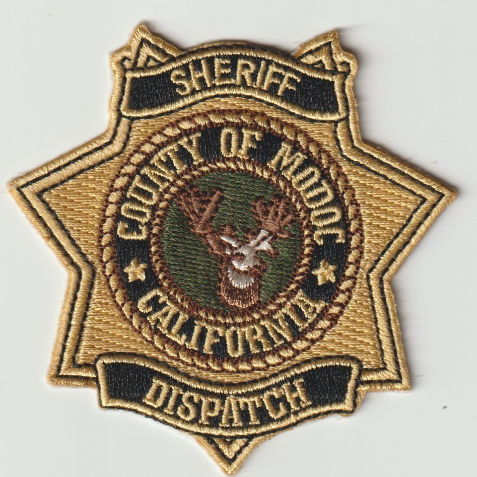 Modoc County, California Sheriff DISPATCH Patch!