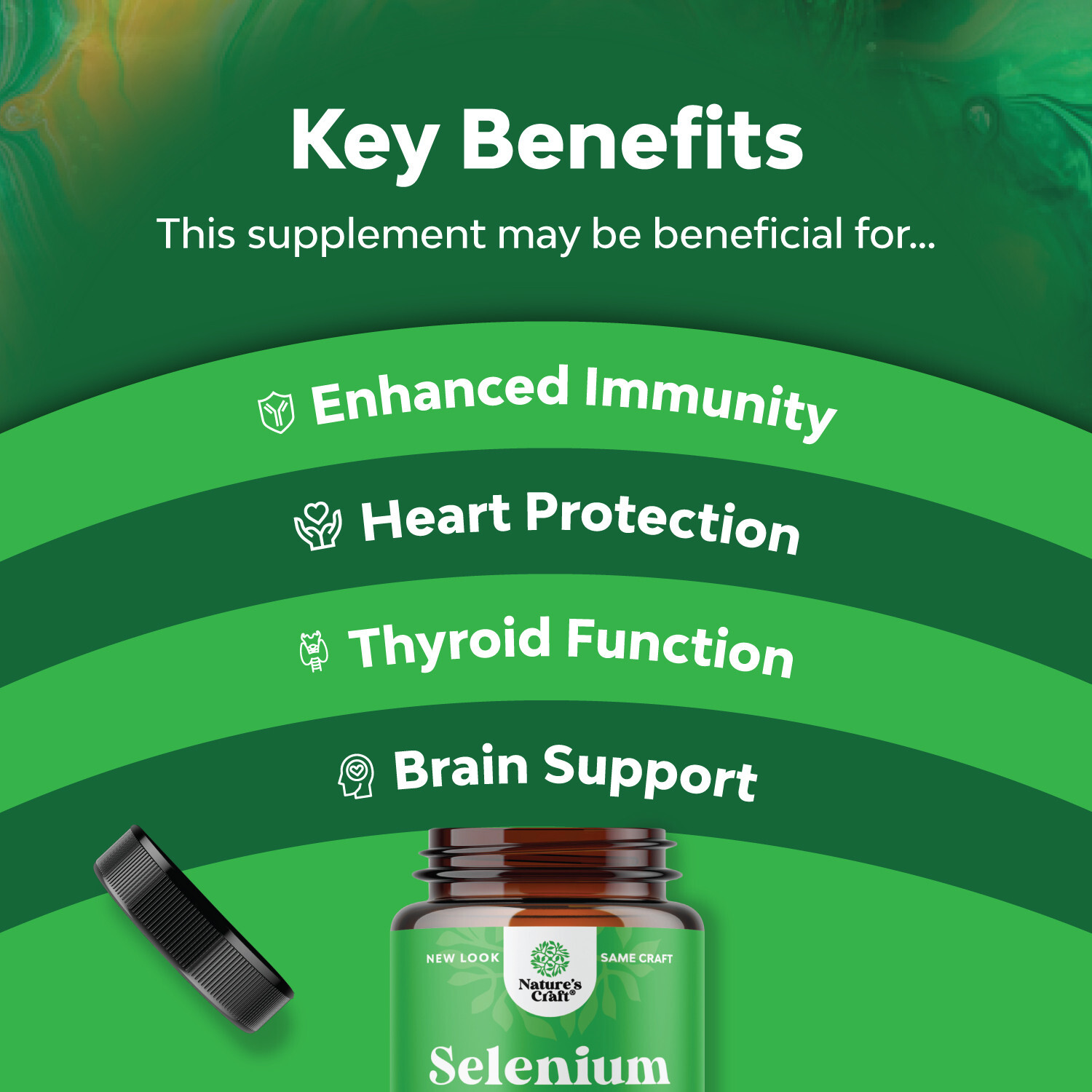 Pure Selenium Thyroid Support Supplement - Selenium 200mcg Antioxidant