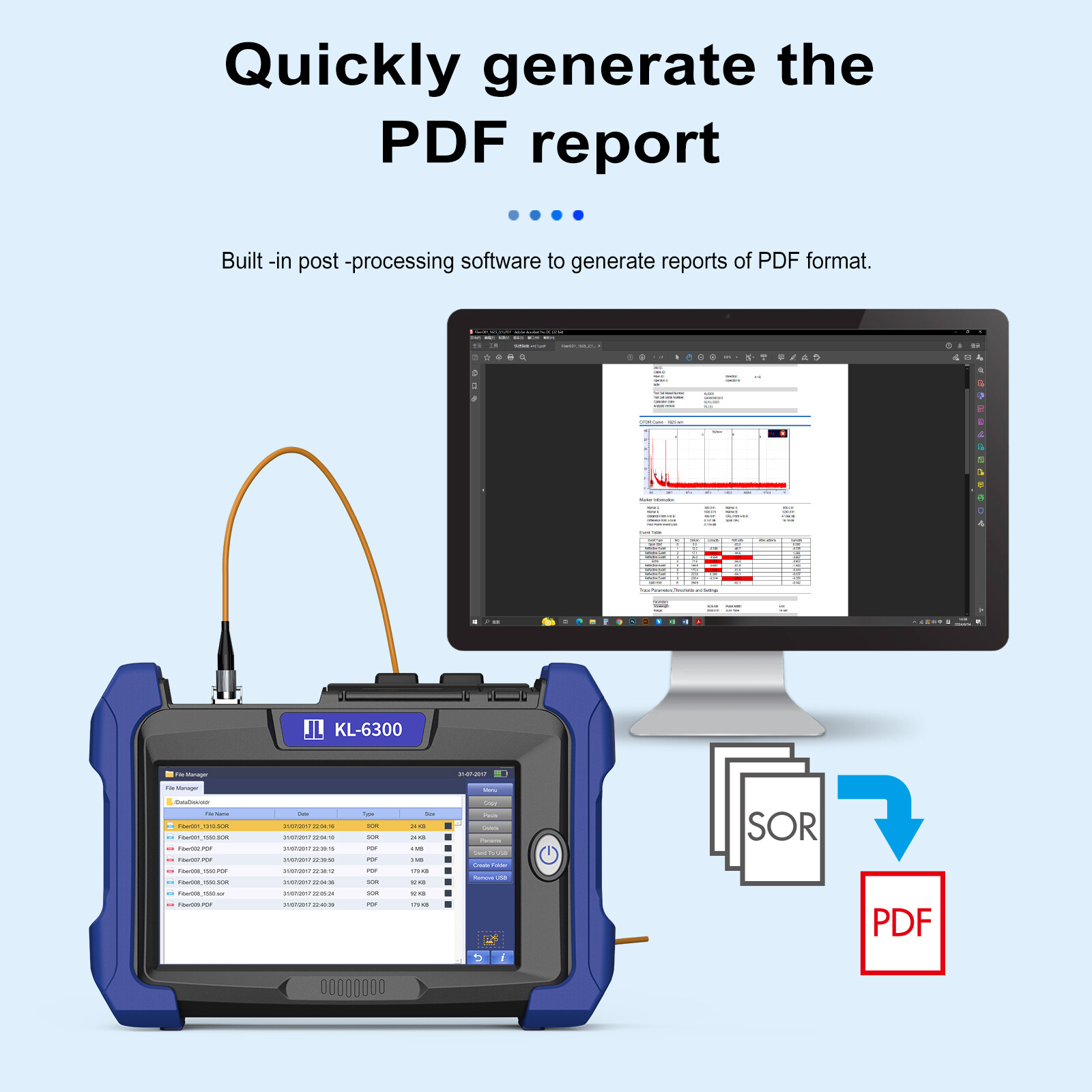 JILONG KL-6300 Fiber Master OTDR W/Multi-Functions Support Bidirectional Testing