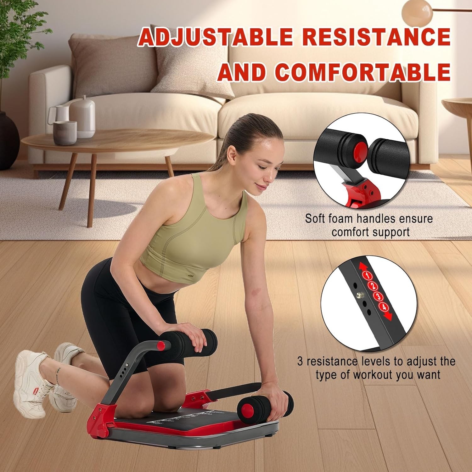 Ab Machine Sit Up Exercise Equipment Ab Workout Equipment W/ 3 Adjustable